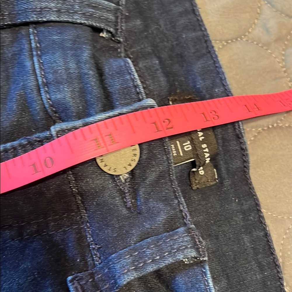 Universal Standard Dylan High Rise Tapered Jeans Dark Indigo Blue‎ Stretch Denim - Picture 10 of 12
